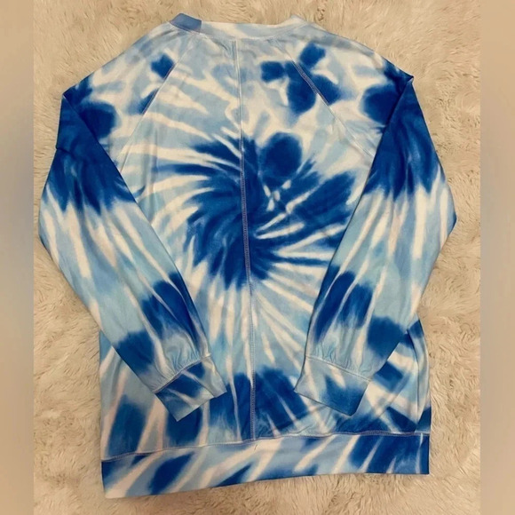 Amazon women’s blue and white tie dye sweatshirt size small - Picture 5 of 5